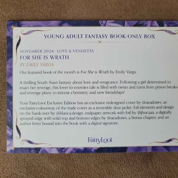 **NEW & SIGNED** For She Is Wrath by Emily Varga, Fairyloot Exclusive Edition - Picture 10 of 10
